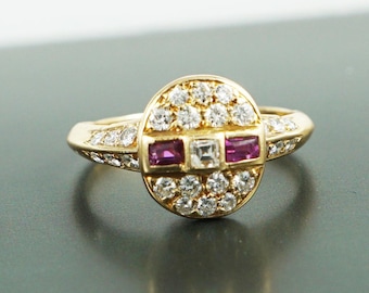 Ruby & Diamond Ring, 18ct Yellow Gold