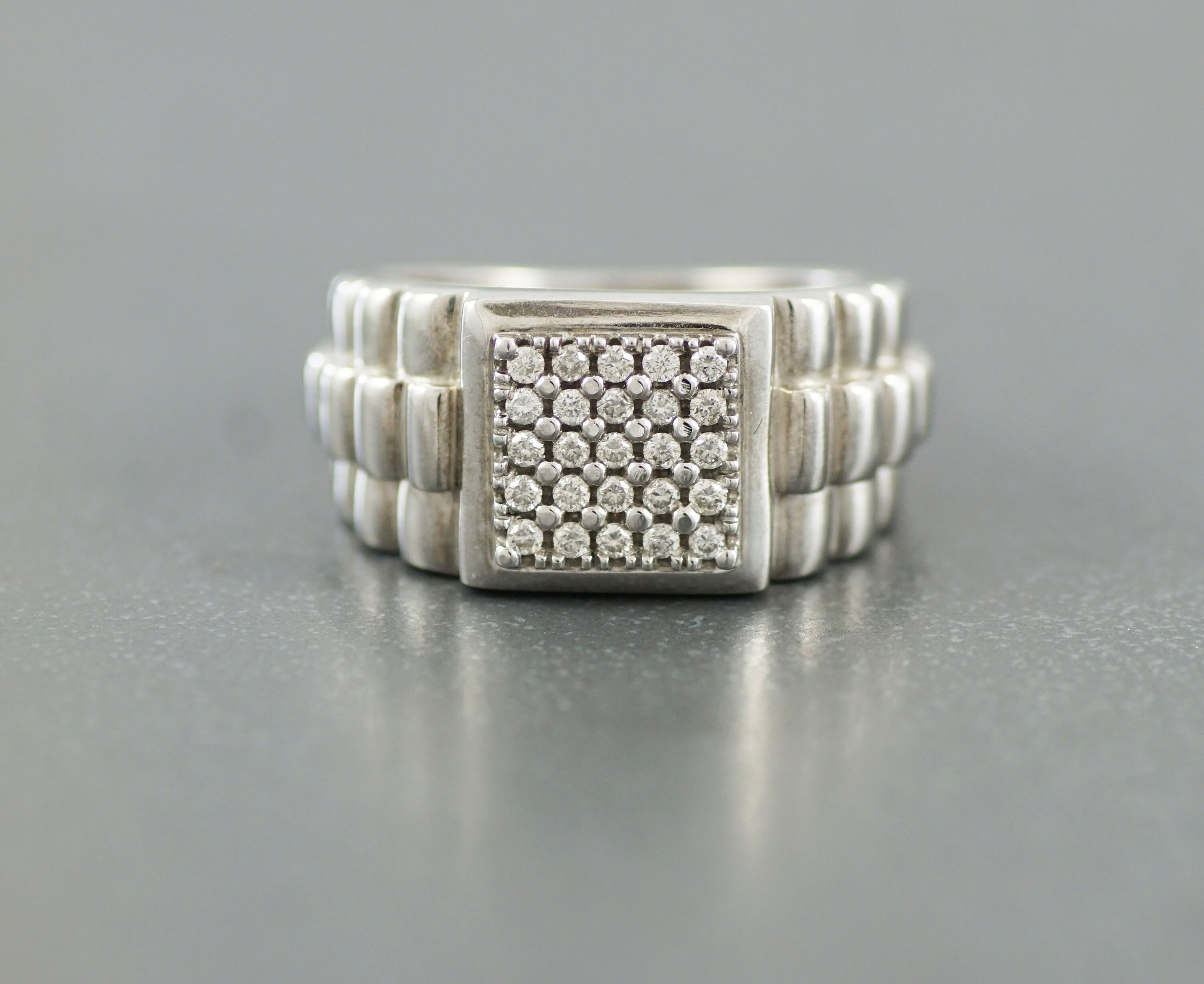 Gentili 'Rolex' Anello di diamante 9ct Bianco Oro | Etsy Italia