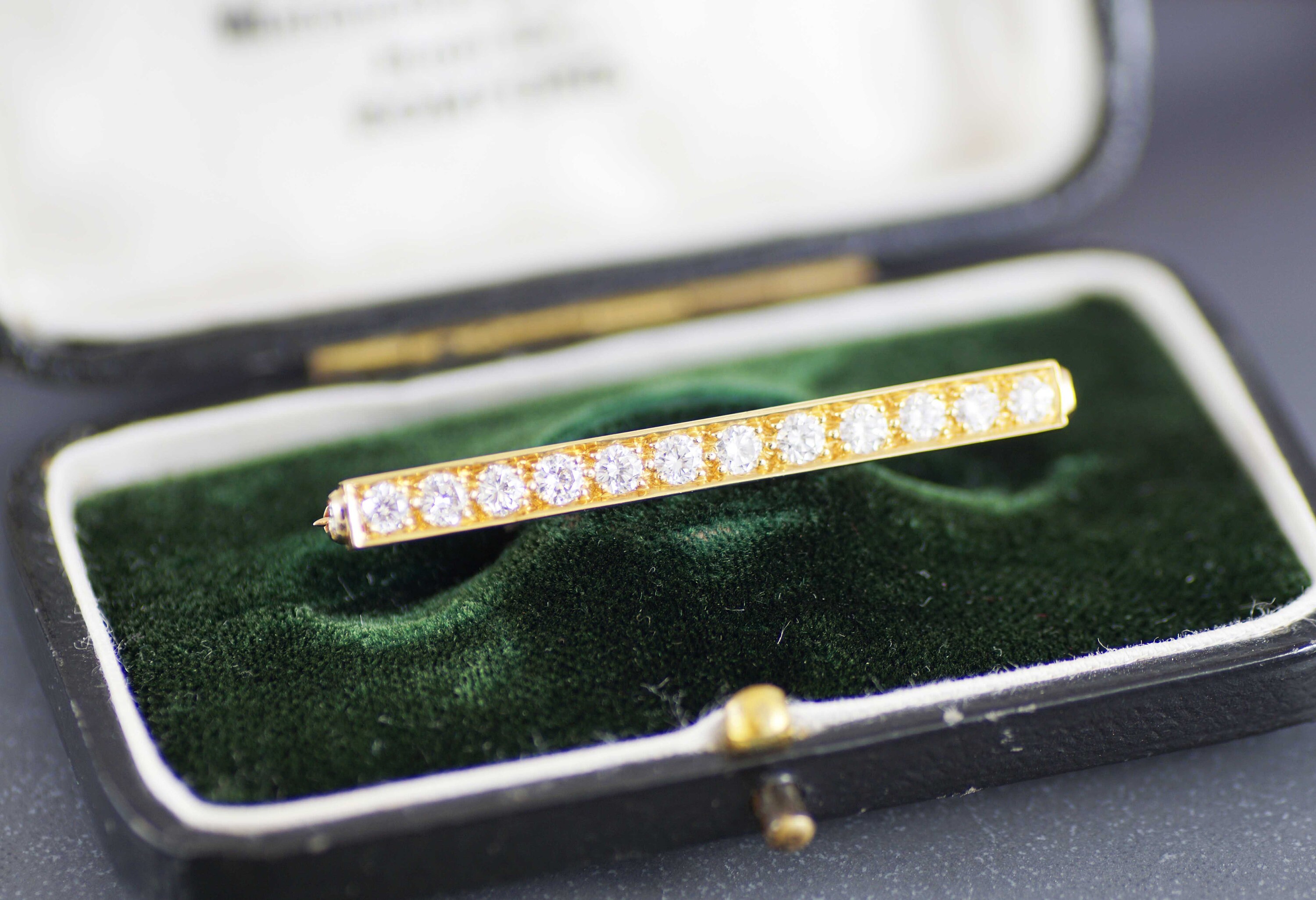 Vintage Gents Diamond Tie Pin 18ct Yellow Gold Etsy