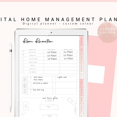 Calendars & Planners iPad Planner Digital Home Planner Digital Family Binder with Hyperlink Tabs