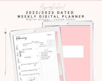 2022 2023 Digital Planner, Dated Digital Planner, Goodnotes Planner, iPad Planner, Digital Weekly Planner, Digital Journal Hyperlinked