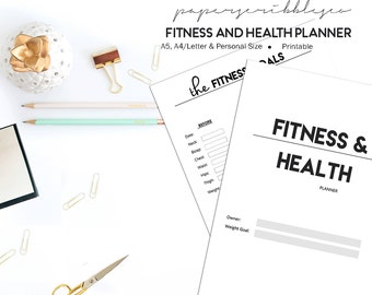 fitness planner fitness journal fitness and health etsy