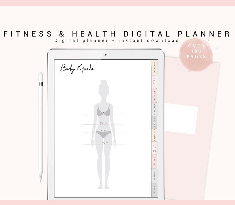 Digital Fitness & Health Planner Fitness Planner Goodnotes image 0