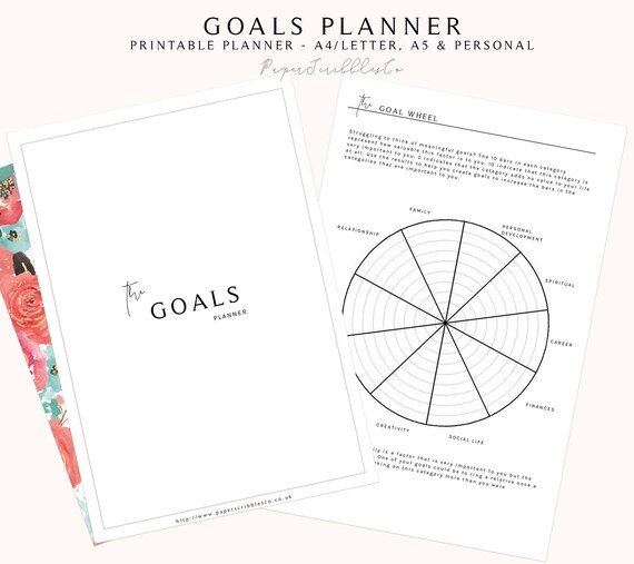 Goal Planner PRINTABLE Productivity Planner Goal Setting | Etsy