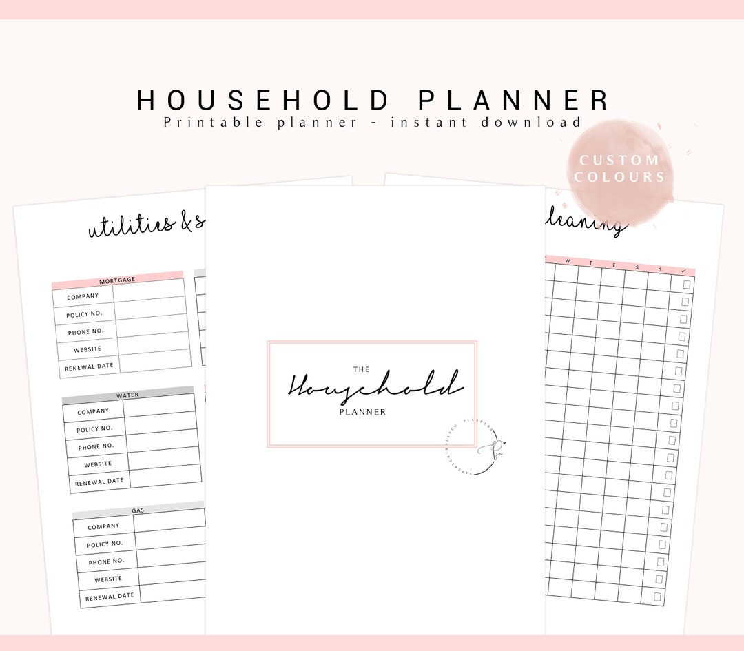 PRINTABLE Home Management Binder House Planner Household Planner ...