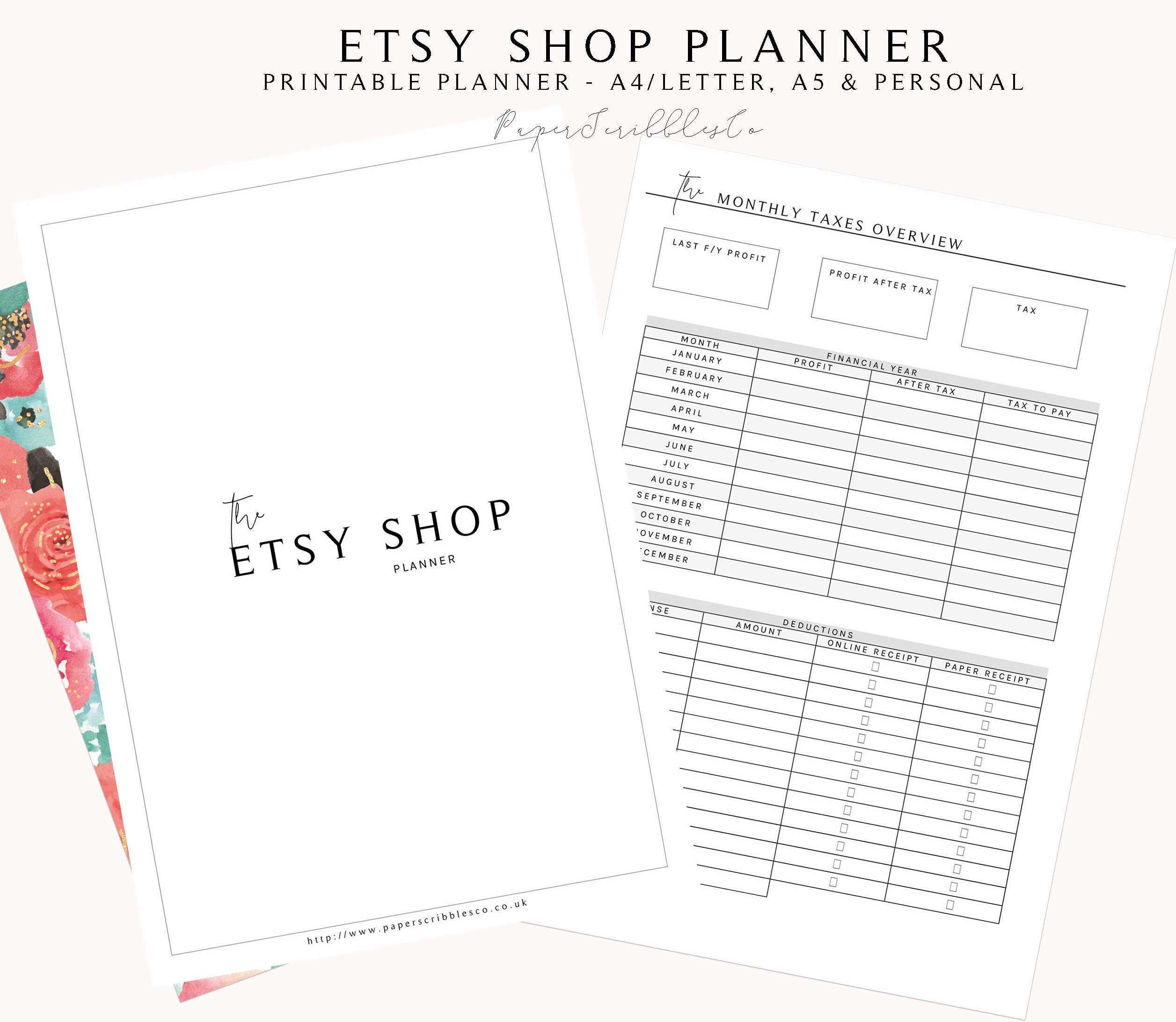 Etsy Business Planner Etsy Shop Planner Business Printable