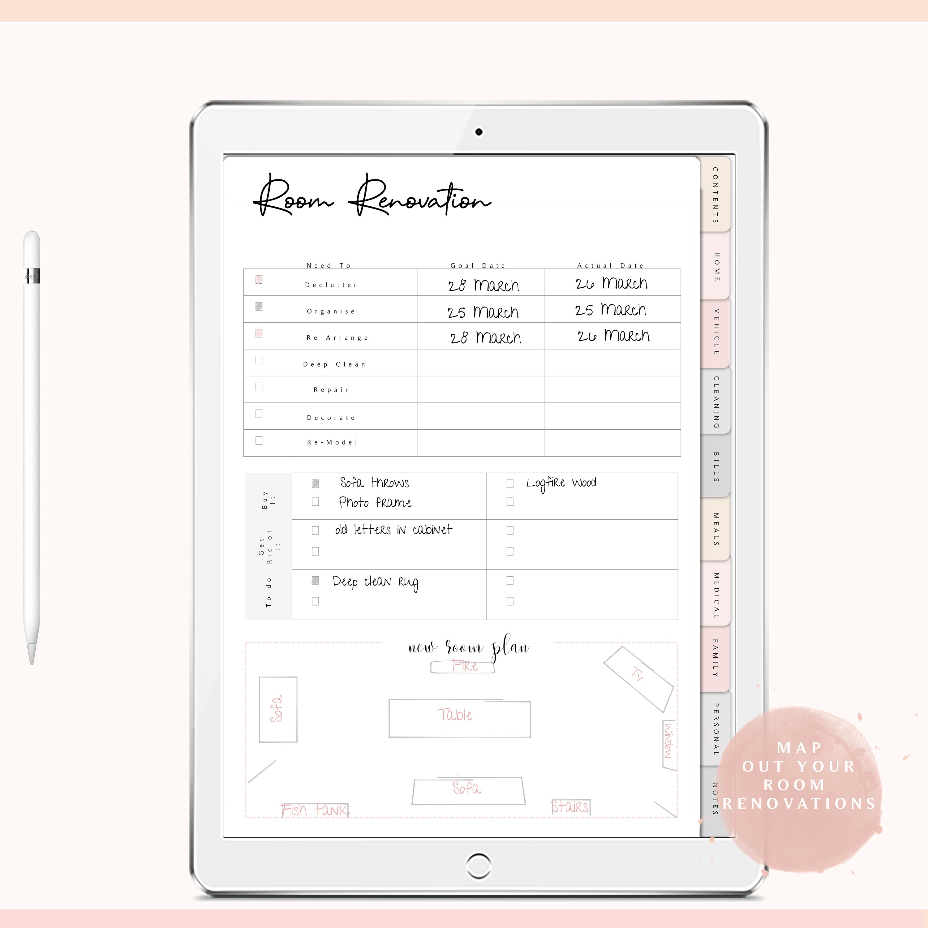 Digital Home Planner Digital Household Planner Digital Etsy UK