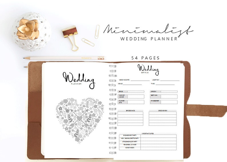 Wedding Planner Wedding Binder Printable Wedding Planner Etsy UK