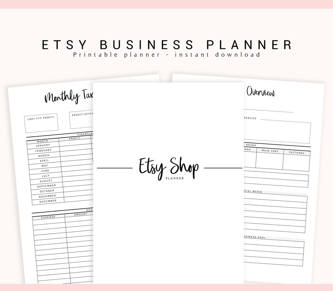 Etsy Business Planner Etsy Shop Planner Business Printable - Etsy