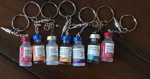 Vaccine Vial Keychain | Vet Tech Gift | Veterinary Nurse Keychain | Veterinary Medicine Gift | Cute Medical Keychain