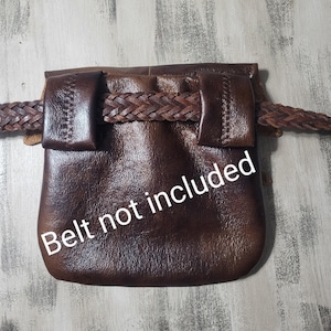 Maple Leaf Renaissance Faire Belt Pouch: Faux Leather Festival Bag, 8x8 belt loop waist satchel, handcrafted Georgia USA zdjęcie 2