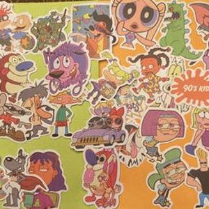 Set of 25 90s Cartoon Stickers, Perfect for Crafting, Scrapbooking, and Gifts