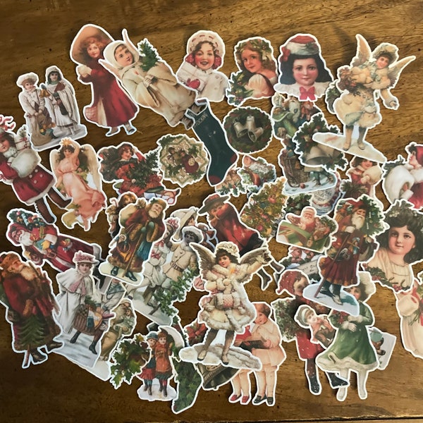 Set of 15 Beautiful Victorian Christmas Stickers