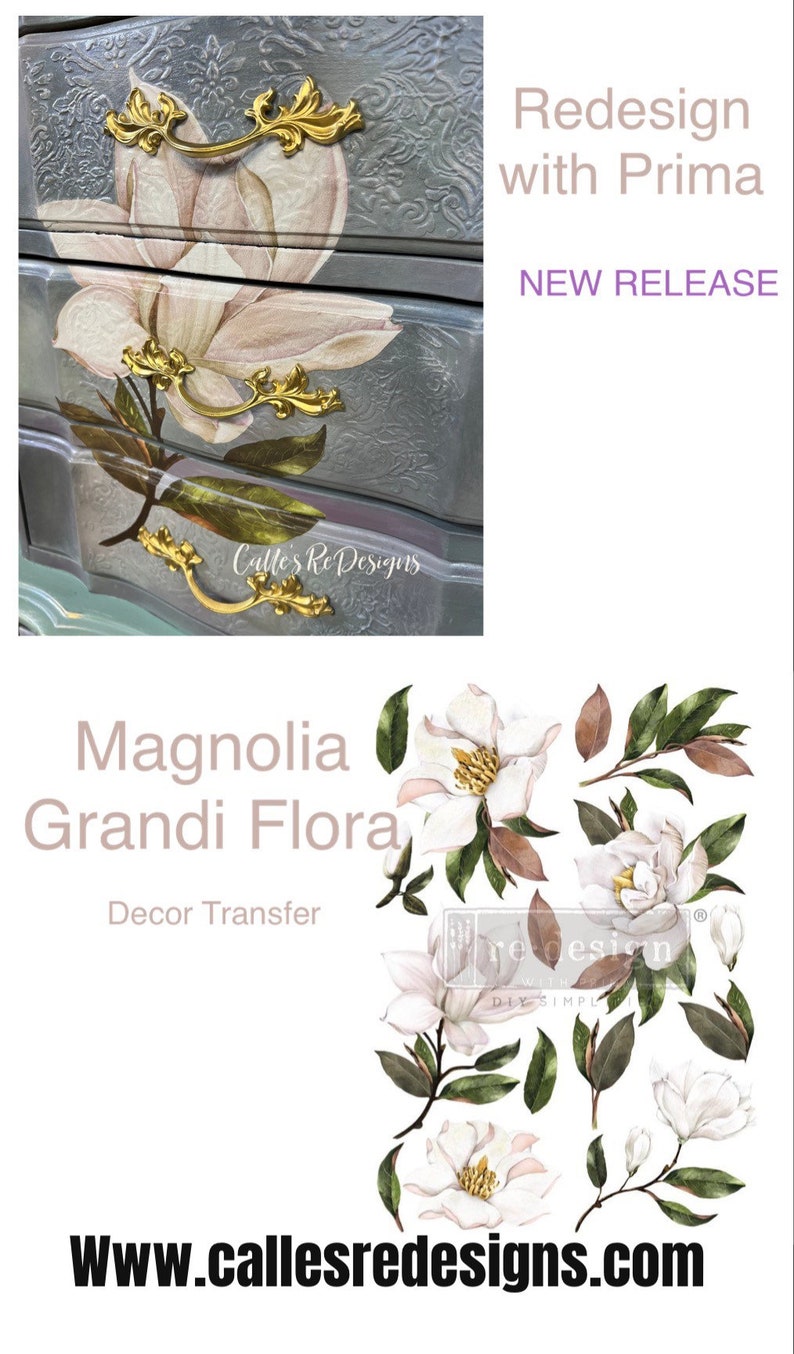 Magnolia Grandiflora Decor Transfer Redesign With Prima Etsy