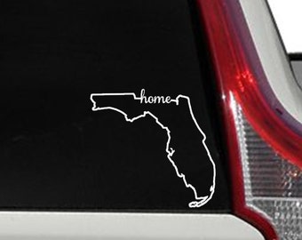 Florida home vinyl decal - outline state of Florida car decal -Florida decal - Florida outline - Florida state outline - Florida state