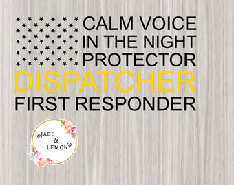 Thin Gold Line Dispatcher Flag Design, SVG, Clipart, Graphic, Sublimation, Digital Download