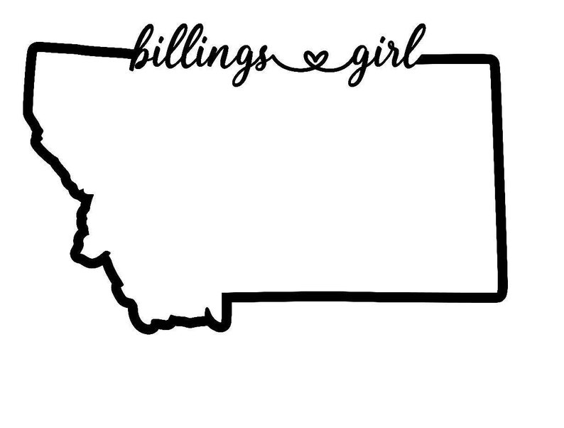 Billings Girl Decal Montana Vinyl Decal Outline State of Etsy