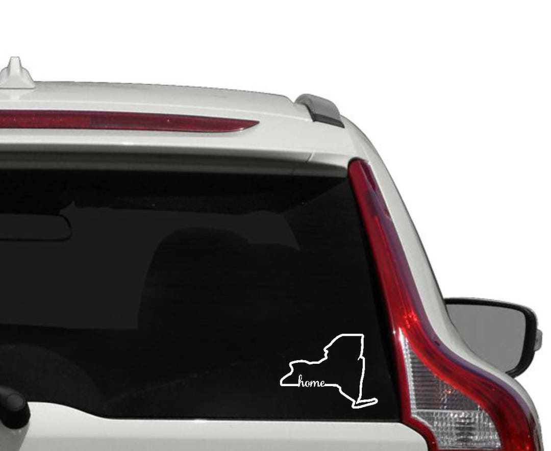 New York Home Vinyl Decal Outline State of New York Car Decal New York ...