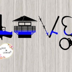 Thin Blue Line Corrections Love Design, SVG, Clipart, Graphic, Sublimation, Digital Download
