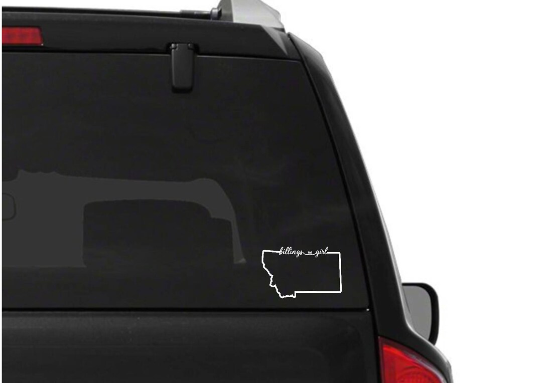 Billings Girl Decal Montana Vinyl Decal Outline State of Montana Car