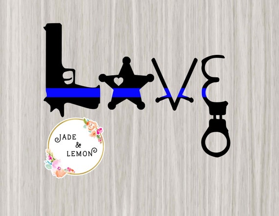 TBL Car Decal Thin Blue Line Love Deputy Decal Deputy Star Handcuffs Gun Baton