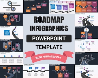 Creative Roadmap Infographics Template for PowerPoint - Fully Editable Animated Roadmap Presentation Slides