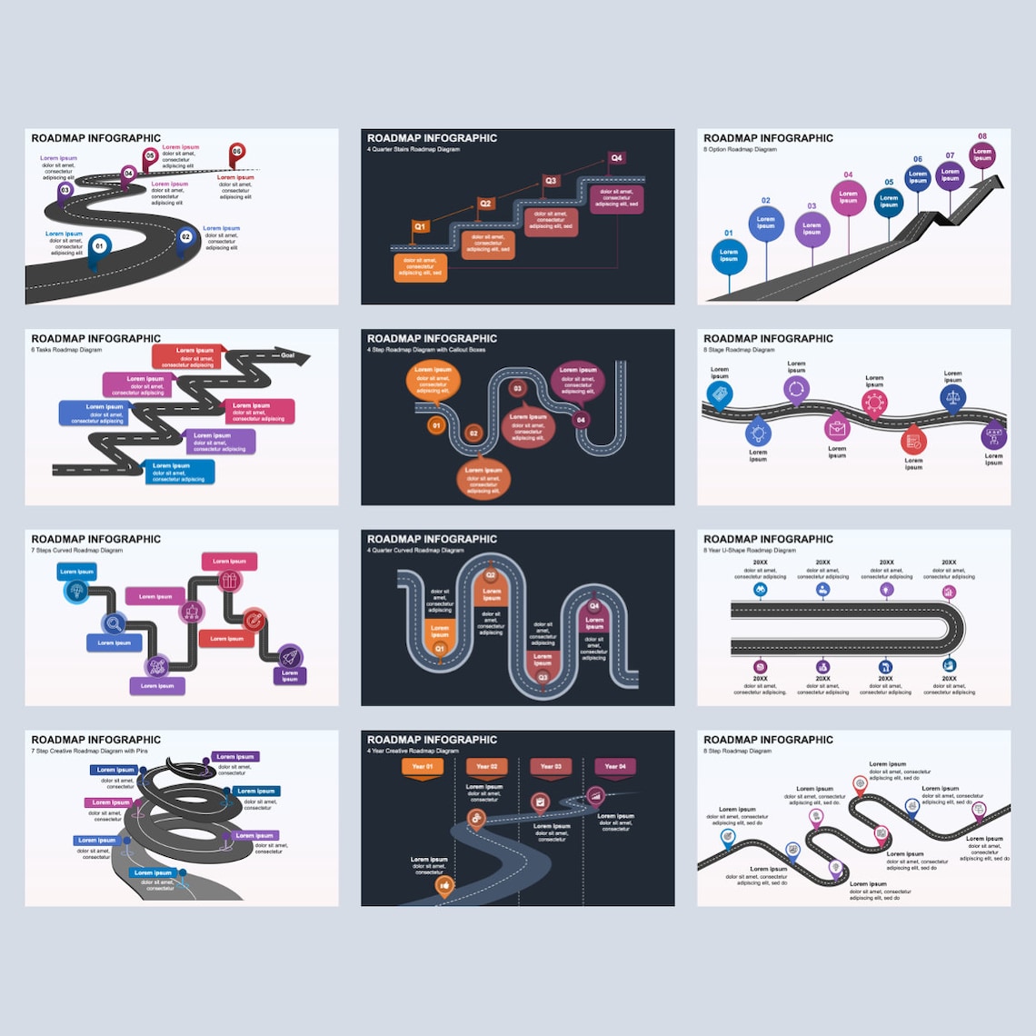 Creative Roadmap Infographics Template for Powerpoint - Fully Editable ...