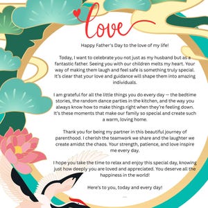 Carta del Día del Padre de tu Cónyuge, Pareja, Novia o Novio