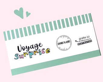 Carte à gratter,Voyage,week-end,vacances,Ticket embarquement, billet avion,Surprise, cadeau