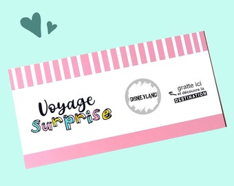 Carte à gratter,Voyage,week-end,vacances,Ticket embarquement, billet avion,Surprise, cadeau