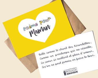 Cadeau pour Maman, fête des mères, carte cadeau, poème maman