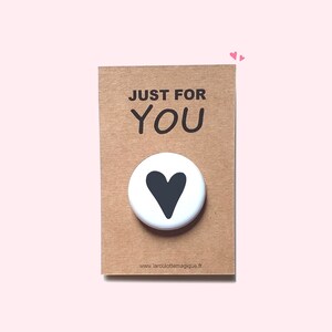 Cadeau, carte badge, Just for You, Coeur