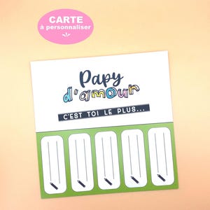 Carte à personnaliser - Cadeau Papy - Fête des Grands-Pères - carte cadeau