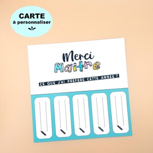 Carte à personnaliser - Cadeau Maître - Maîtresse - carte cadeau