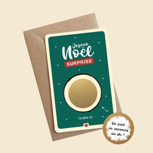 Carte à gratter - Joyeux Noël - Carte à personnaliser - Cadeau - Surprise