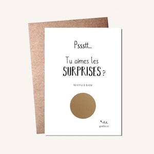 Annonce grossesse - Carte à gratter - Surprise - tu vas être tata,papy,mamie,tonton