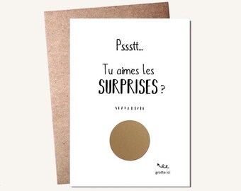 Annonce grossesse - Carte à gratter - Surprise - tu vas être tata,papy,mamie,tonton