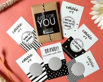 ticket à gratter,carte à gratter,cadeau personnalisable,surprise