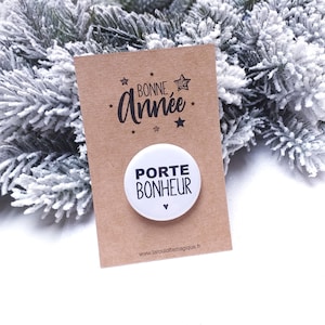 carte badge porte bonheur - cadeaux fêtes - carte bonne année - carte joyeux noël