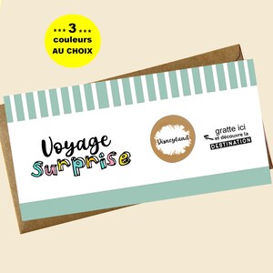 Carte à gratter,Voyage,week-end,vacances,Ticket embarquement, billet avion,Surprise, cadeau
