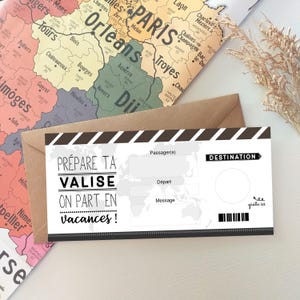 Carte à gratter,Voyage,Ticket embarquement, billet avion,Surprise, cadeau image 5
