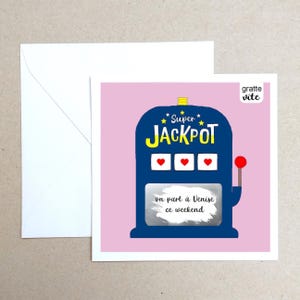 Carte à gratter Super Jackpot, cadeau surprise à personnaliser, annonce cadeau