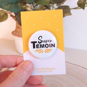 Cadeau Témoin Femme, Carte badge Super Témoin, Mariage