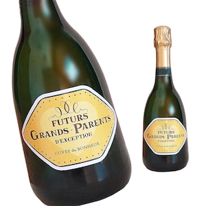 étiquette bouteille de champagne, Futurs Grands-parents, Annonce naissance grossesse
