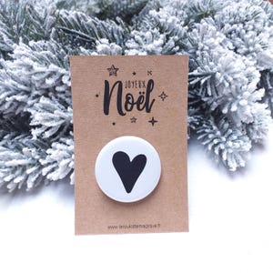 Carte badge - cadeau Noël - Porte-bonheur - carte de voeux - bonne année -nouvel an