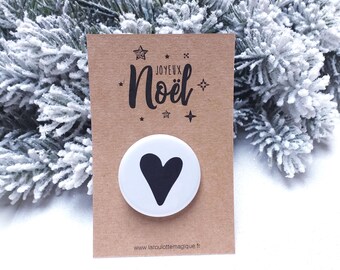 Carte badge - cadeau Noël - Porte-bonheur - carte de voeux - bonne année -nouvel an