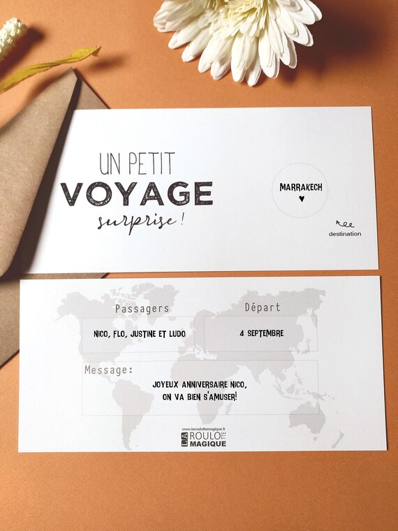 Carte à gratter,Voyage,Week-end,Vacances,Surprise, cadeau 