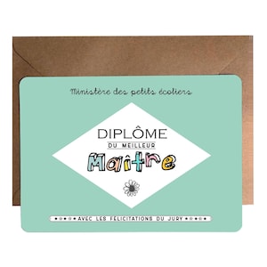 Cadeau Maître, Diplôme pour Maître, poème maître