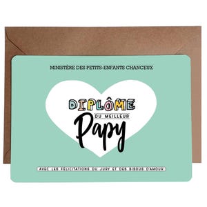 Fête des Grands-Pères - Cadeau Papy -  Diplôme - Joli Poème