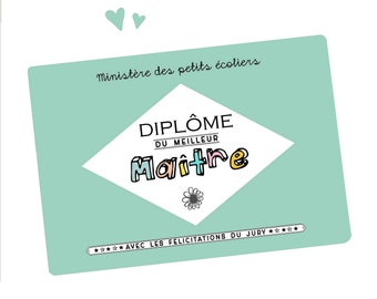 Cadeau Maître, Diplôme pour Maître, poème maître